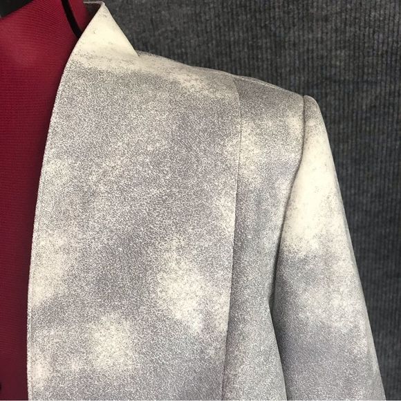 Tahari ASL Blazer Women’s Size 14 Grey Open Front Long Sleeve Shoulder Pads - Picture 6 of 8